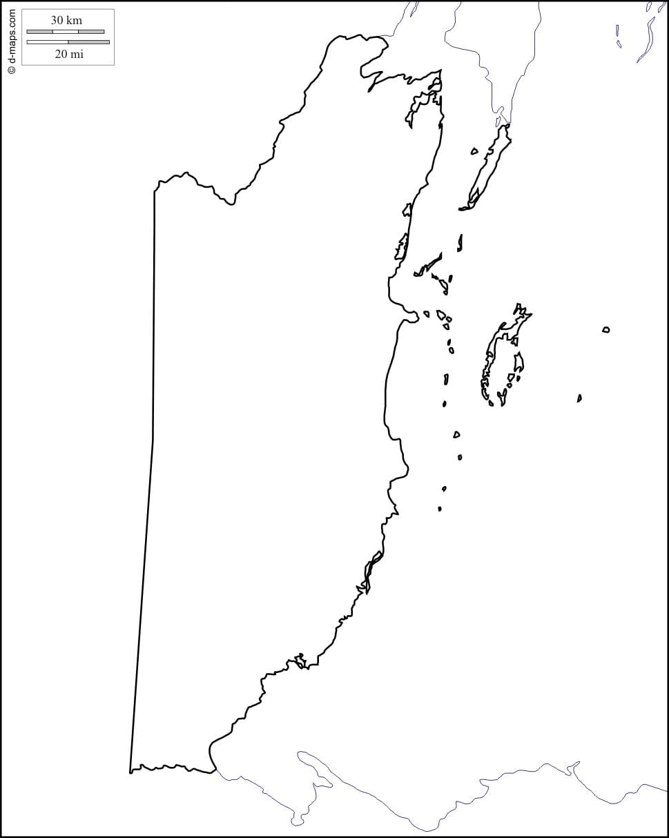Zemljevid prazno Belize