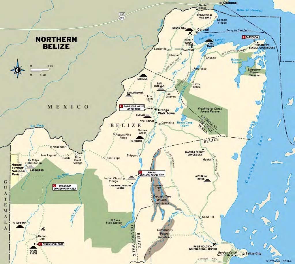 Zemljevid sibun reke Belize