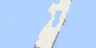 Zemljevid ambra caye Belize