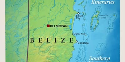Zemljevid Belize jadranje