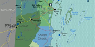 Belize mednarodno letališče zemljevid