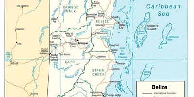 Belize rek zemljevid