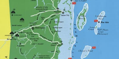 Zemljevid Belize potop