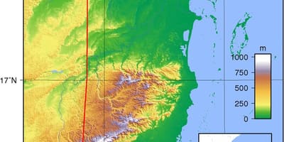 Zemljevid fizično Belize