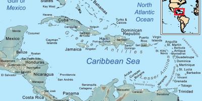 Zemljevid Belize in okoliške otoke