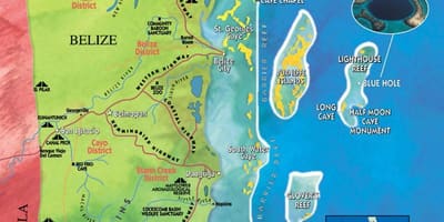 Zemljevid tobak caye Belize