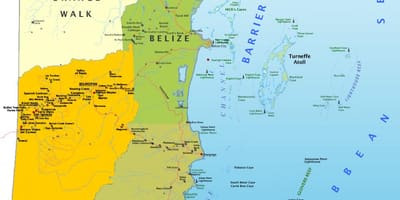 Zemljevid Belize z vasi